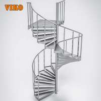 VIKO Indoor Galvanizing Steel Spiral Staircase Metal Helix Stairs Design