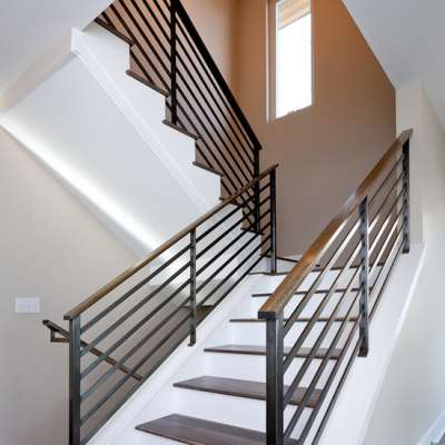 Wrought iron railings system stainless balustrade solid rod safe fence