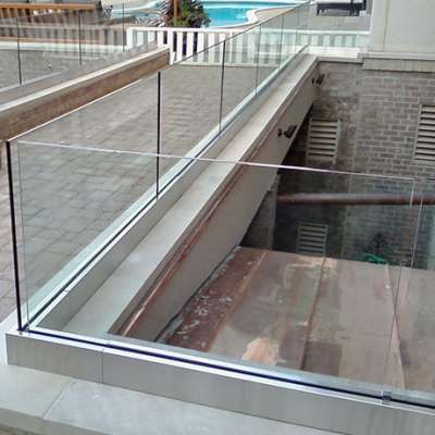 Factory customized aluminum u channel glass fencing balustrade for exterior railing