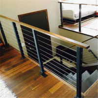 Prefabricated stairs galvanized balcony inox railing cable stairway railing