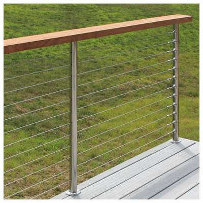 Stainless Steel Modern Wood Balustrades Wire Cable Stair Railings Handrail