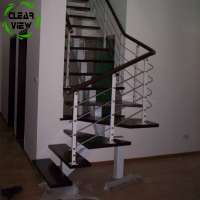 CLEAVIEW FURNISHING customized glass railing glass steps spiral curved stairs